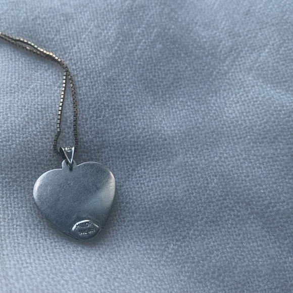 Heart Pendant Silver 925 back with 14K Yellow Gold front - Picture 2 of 4